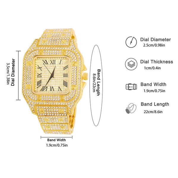 Premium pack of 3, Golden watch, necklace and braclet